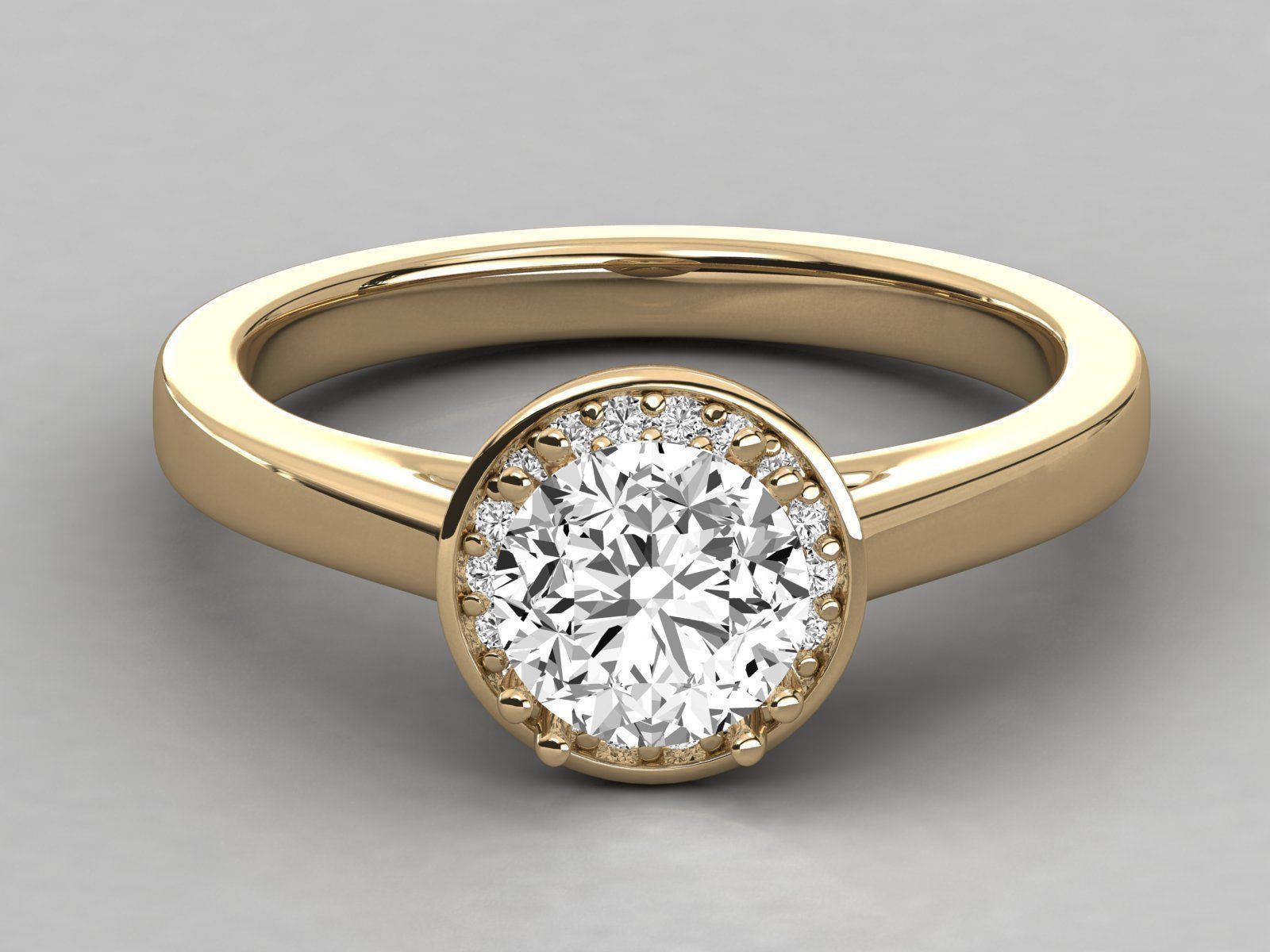 Women solitaire ring 3dm stl render detail  3D print model_10