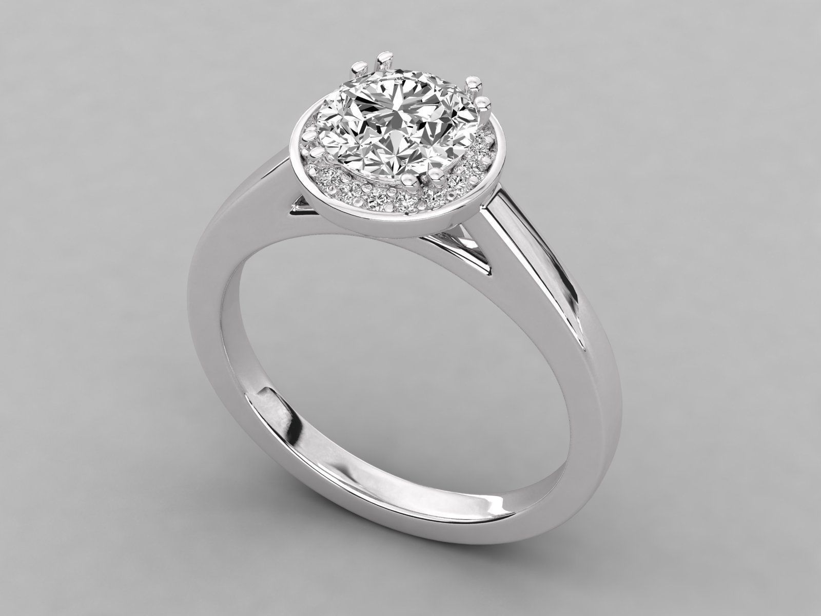Women solitaire ring 3dm stl render detail  3D print model_6