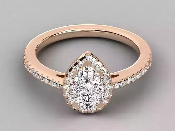 Women solitaire ring 3dm stl render detail  3D print model