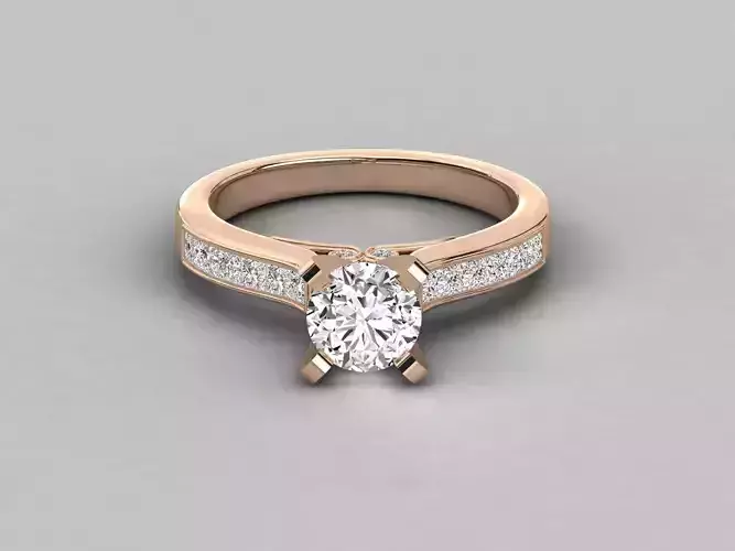 Women solitaire ring 3dm stl render detail 