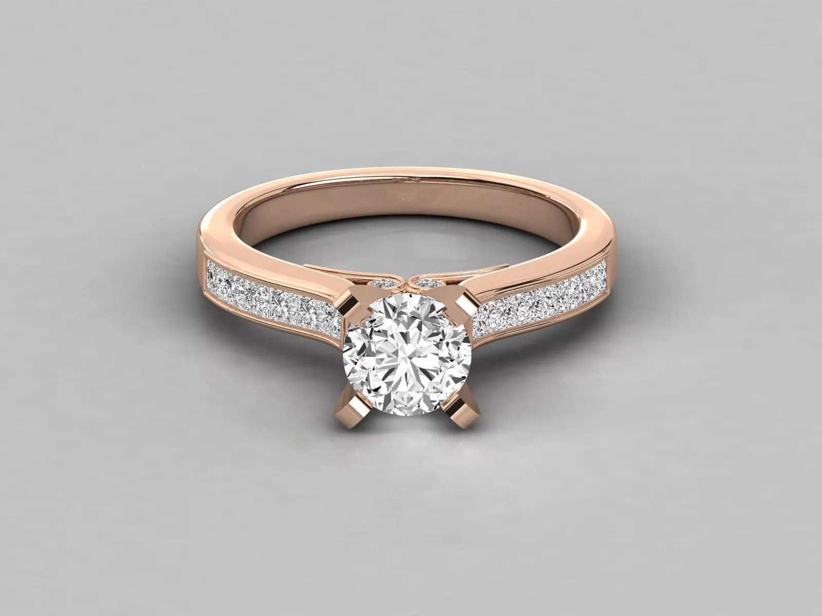 Women solitaire ring 3dm stl render detail 3D print model_0