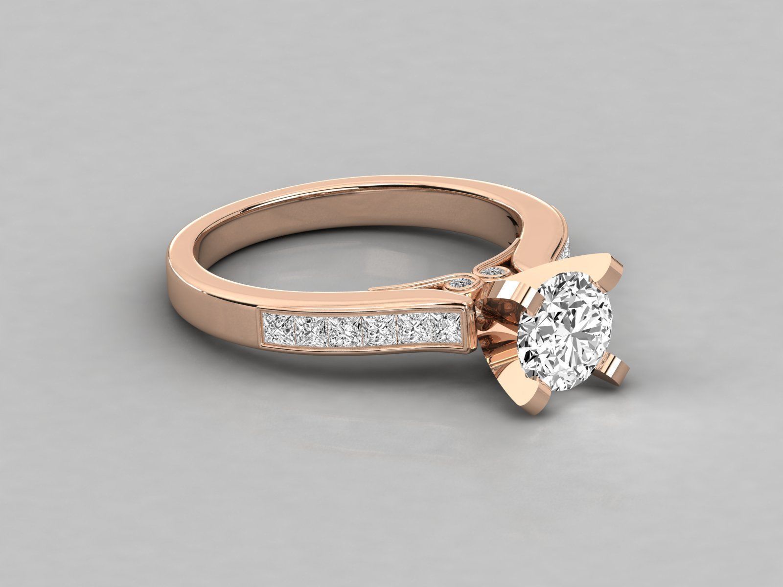 Women solitaire ring 3dm stl render detail 3D print model_1