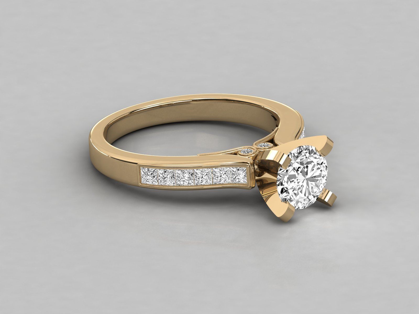 Women solitaire ring 3dm stl render detail 3D print model_8