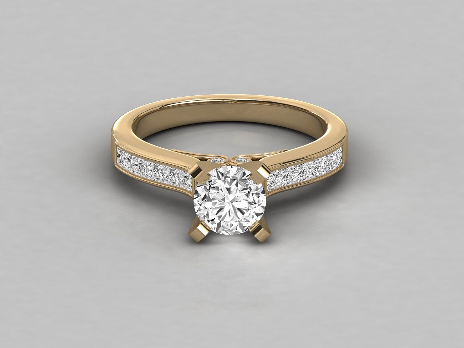 Women solitaire ring 3dm stl render detail 3D print model_10
