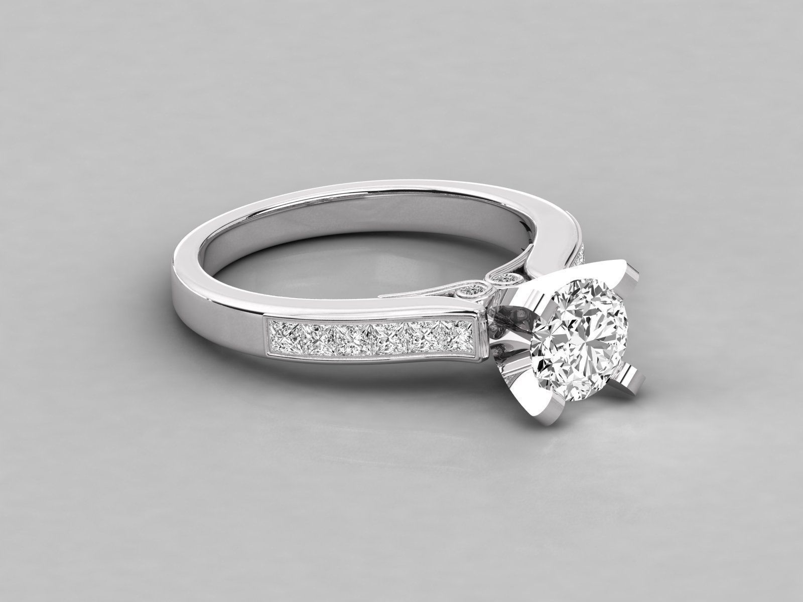 Women solitaire ring 3dm stl render detail 3D print model_4