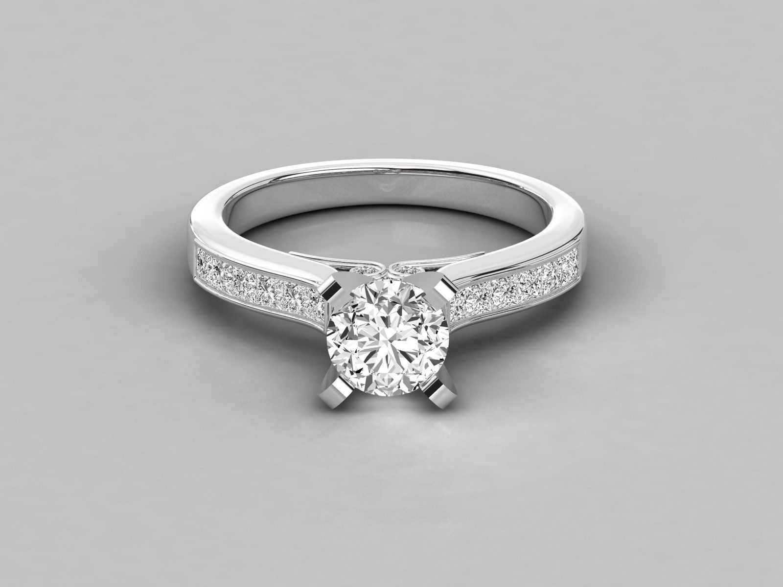 Women solitaire ring 3dm stl render detail 3D print model_7