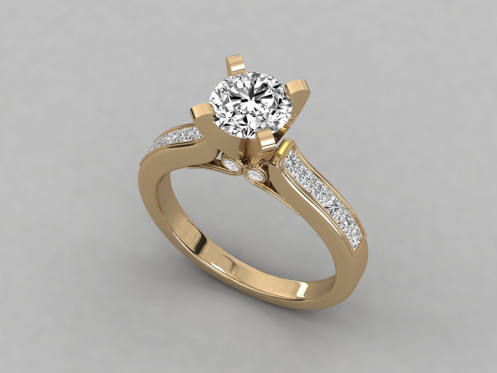Women solitaire ring 3dm stl render detail 3D print model_9