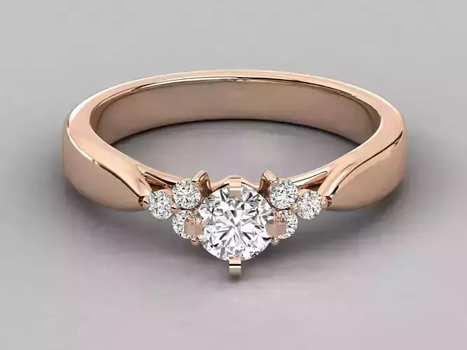 Women solitaire ring 3dm stl render detail  3D print model