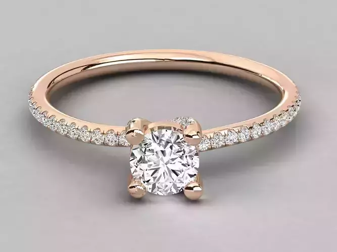 Women solitaire ring 3dm stl render detail 