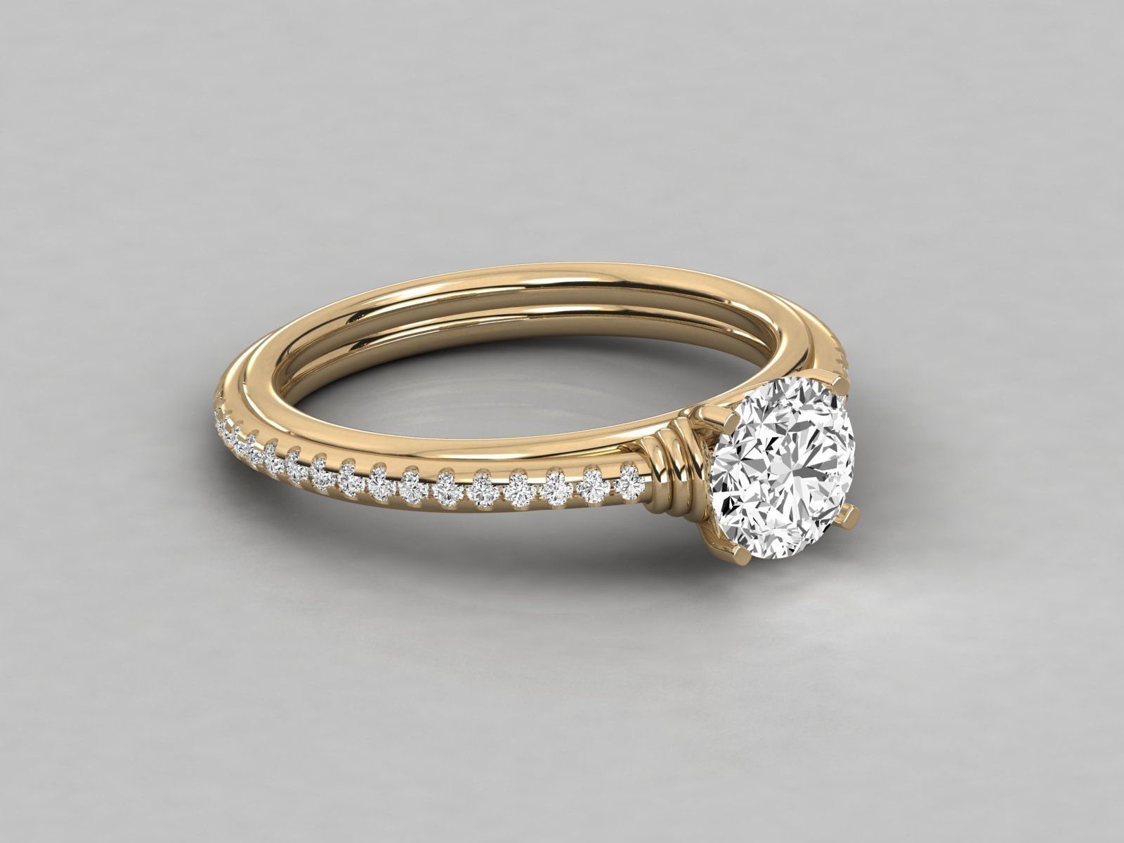 Women solitaire ring 3dm stl render detail 3D print model_8