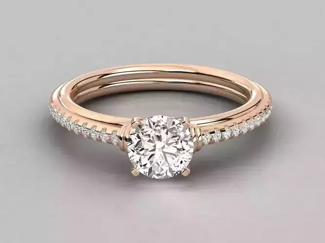 Women solitaire ring 3dm stl render detail 