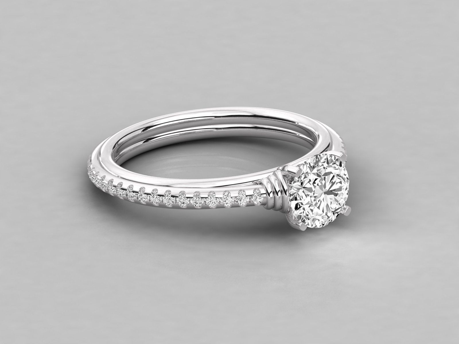 Women solitaire ring 3dm stl render detail 3D print model_4