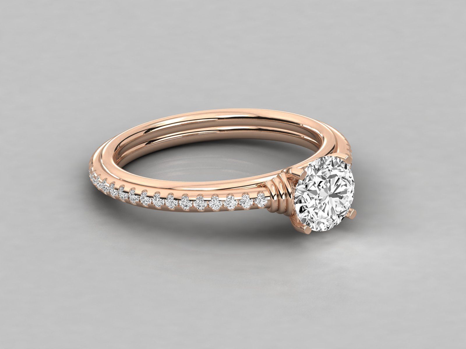 Women solitaire ring 3dm stl render detail 3D print model_1