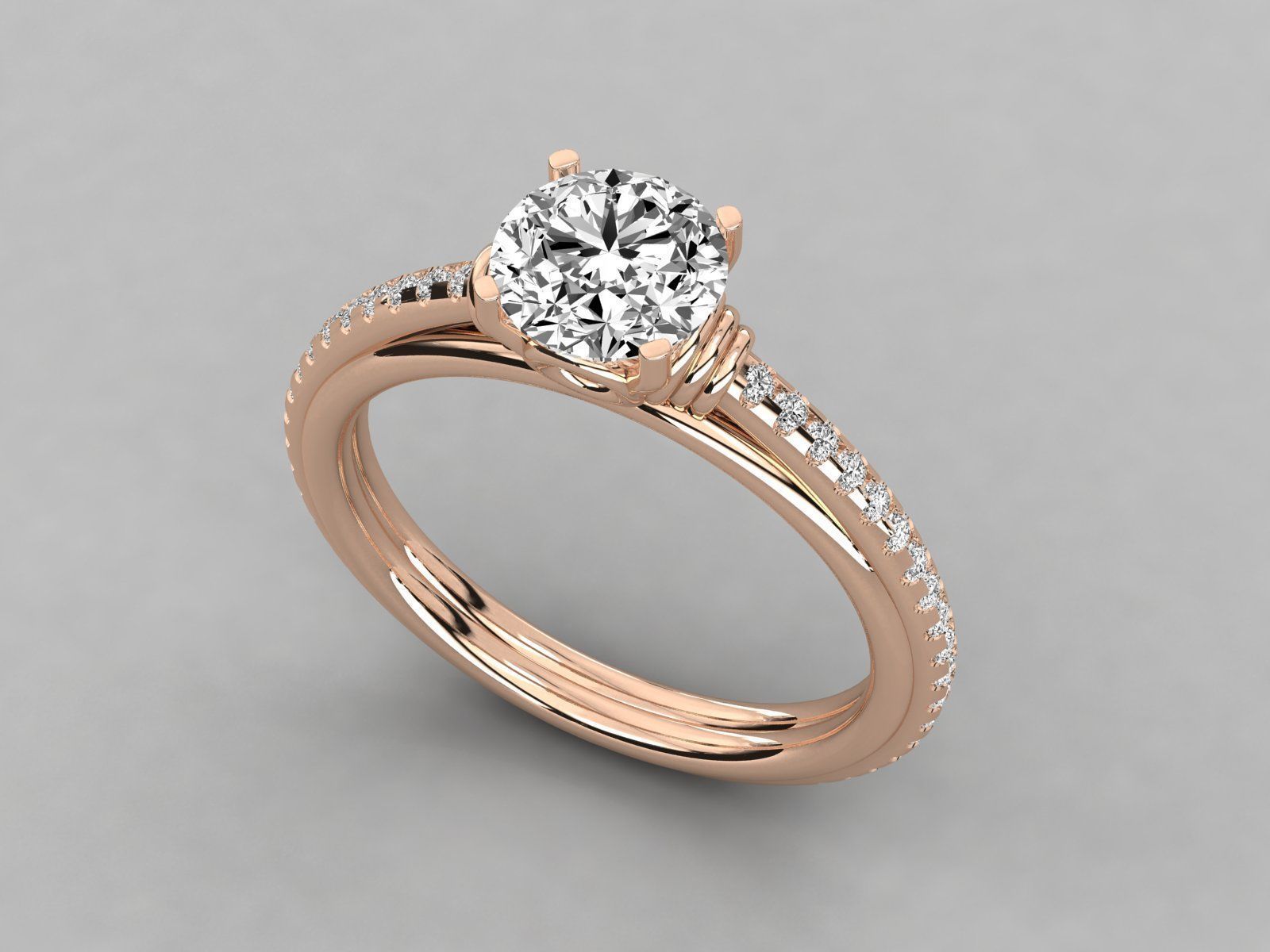 Women solitaire ring 3dm stl render detail 3D print model_3