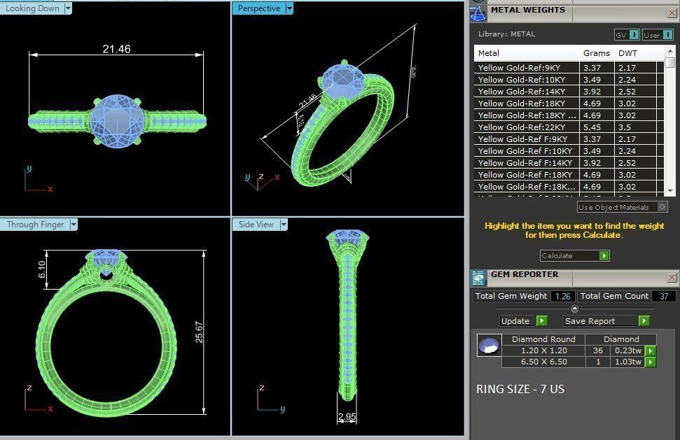 Women solitaire ring 3dm stl render detail 3D print model_2