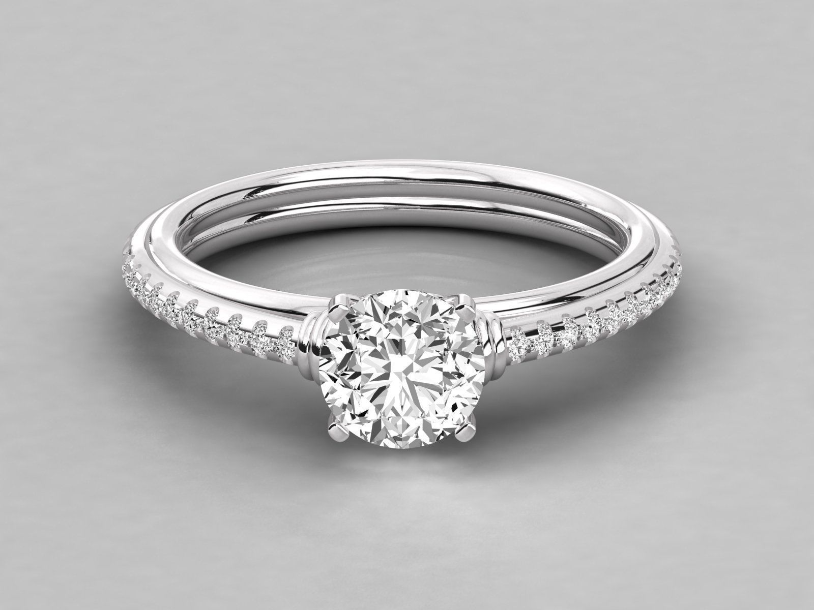 Women solitaire ring 3dm stl render detail 3D print model_7