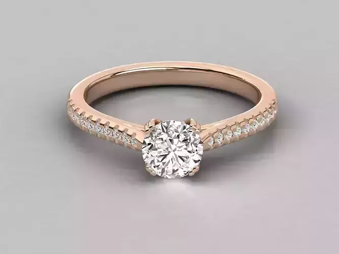 Women solitaire ring 3dm stl render detail 