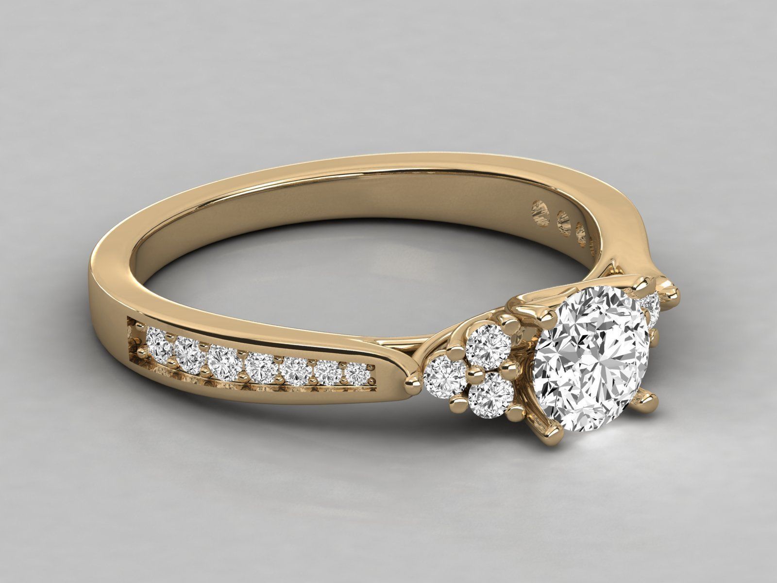 Women solitaire ring 3dm stl render detail 3D print model_8