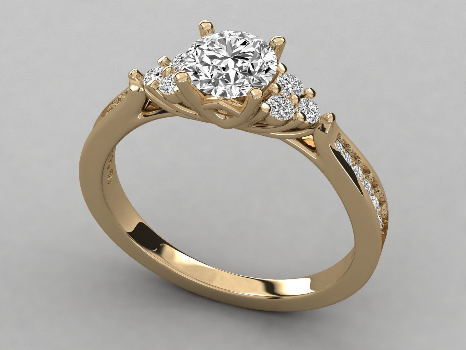 Women solitaire ring 3dm stl render detail 3D print model_9
