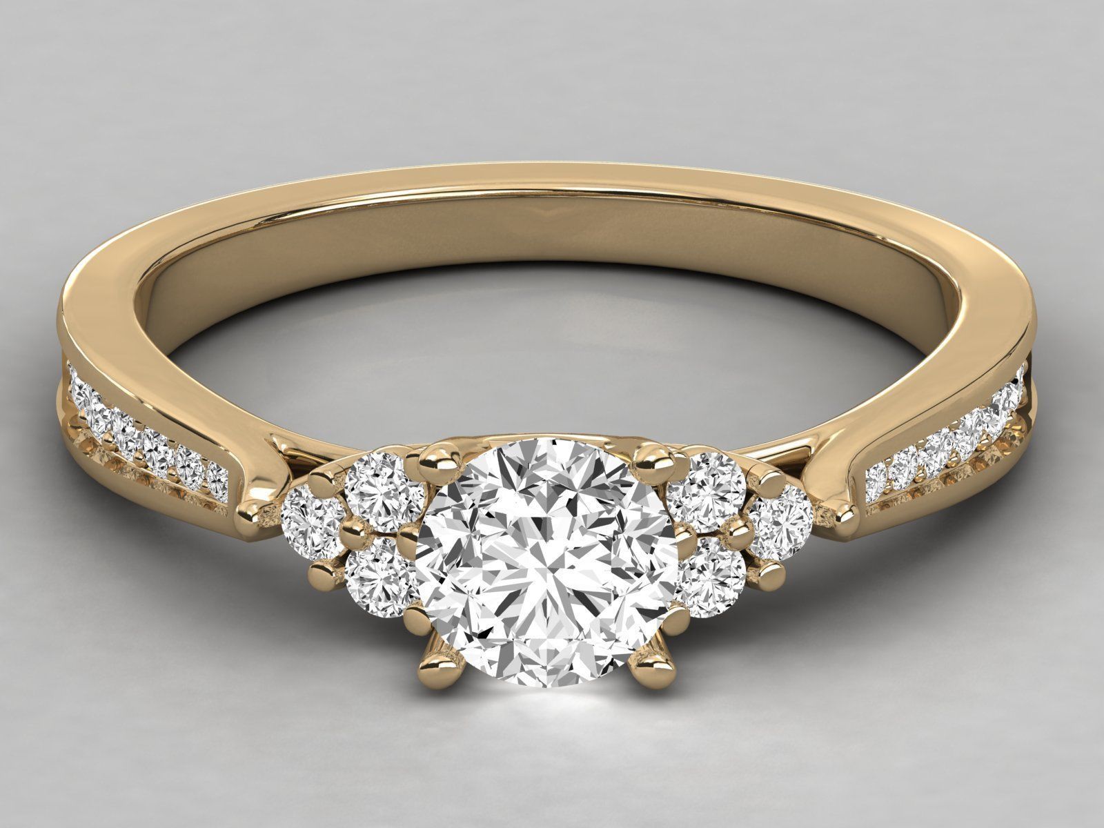 Women solitaire ring 3dm stl render detail 3D print model_10