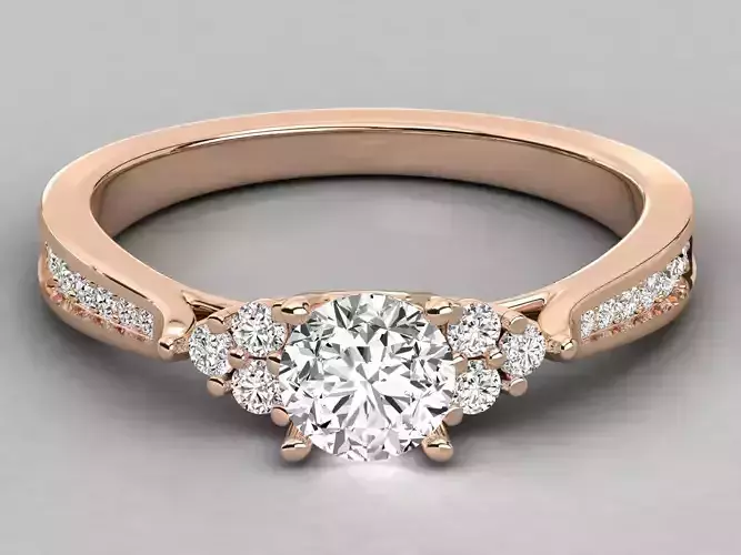 Women solitaire ring 3dm stl render detail 