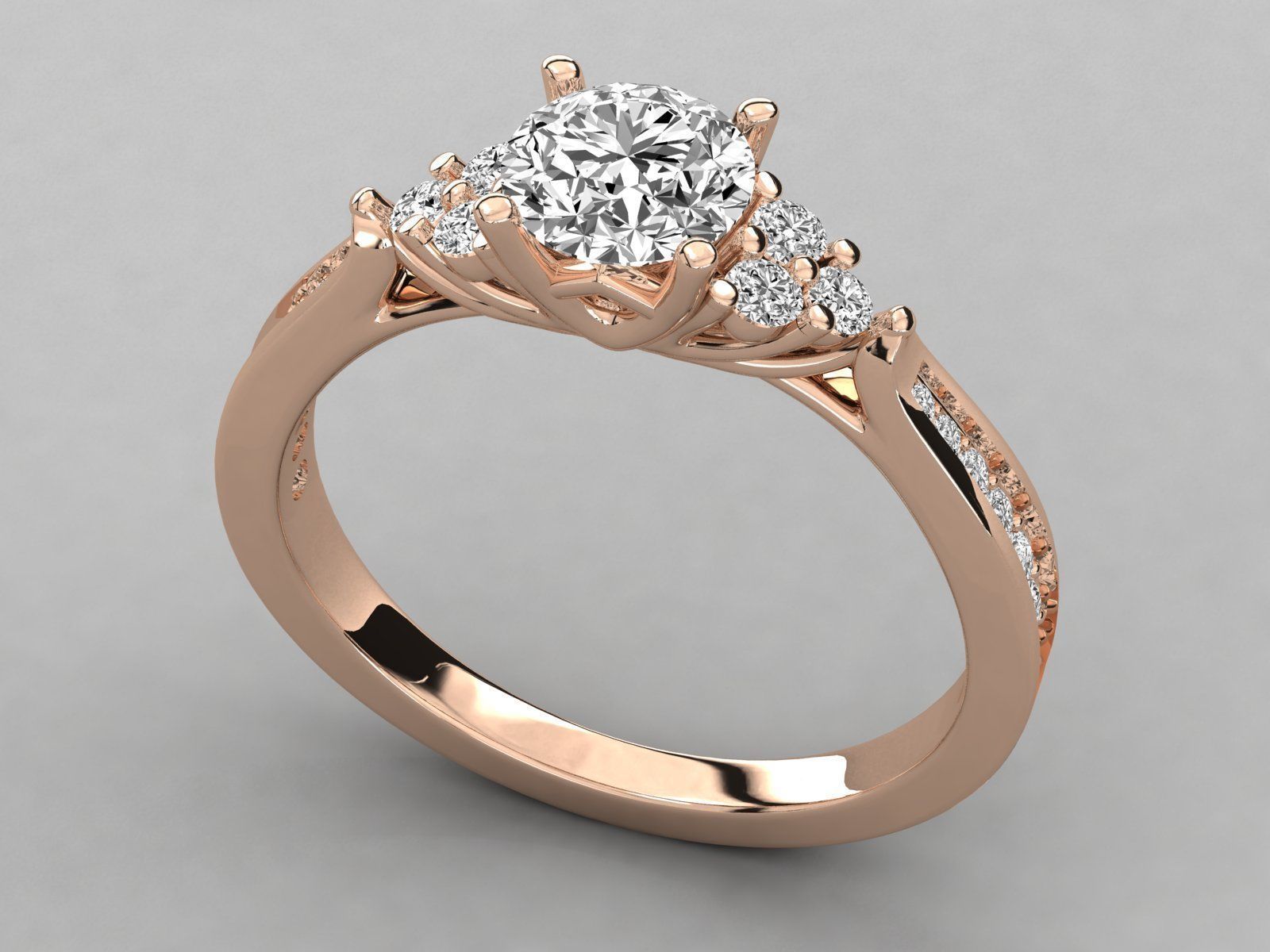 Women solitaire ring 3dm stl render detail 3D print model_3