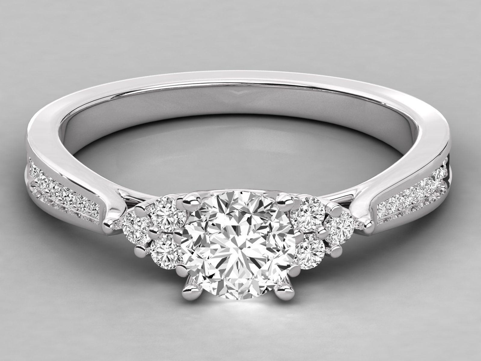 Women solitaire ring 3dm stl render detail 3D print model_7