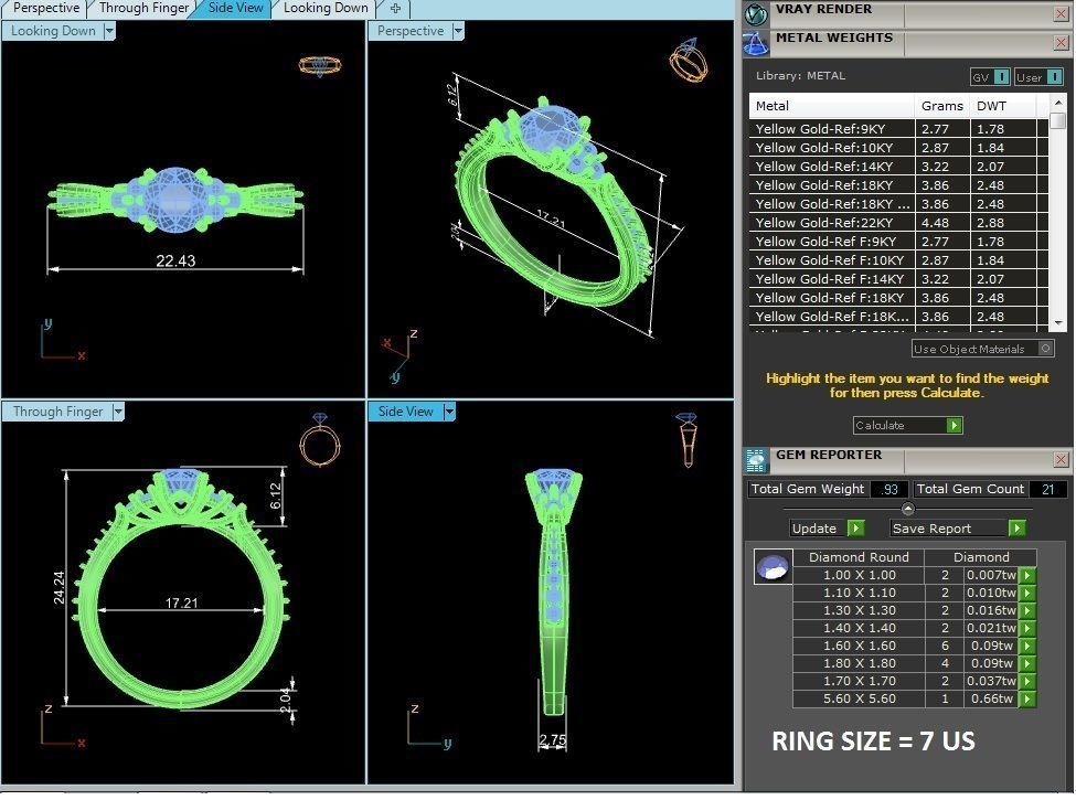 Women solitaire ring 3dm stl render detail 3D print model_2