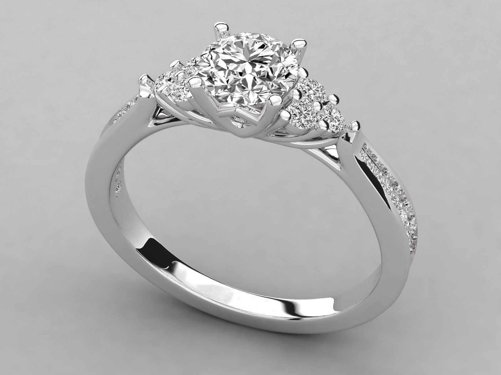 Women solitaire ring 3dm stl render detail 3D print model_6