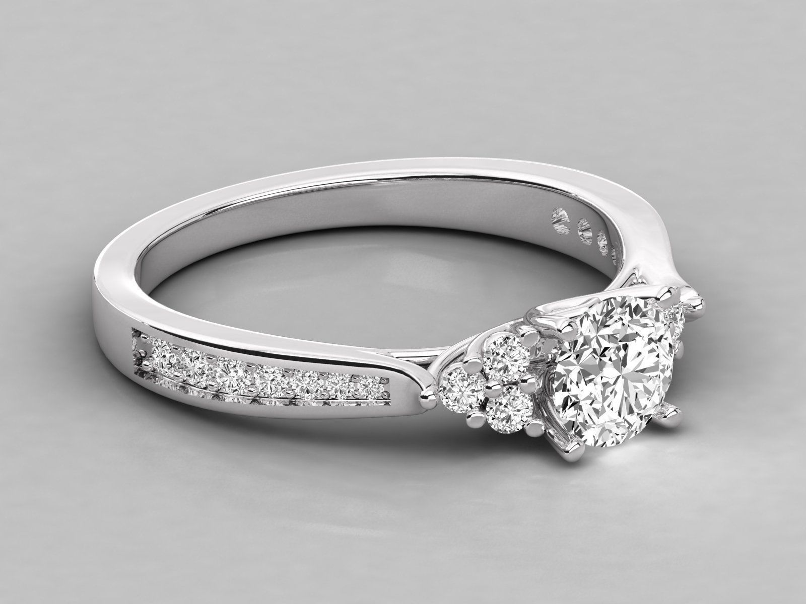 Women solitaire ring 3dm stl render detail 3D print model_4