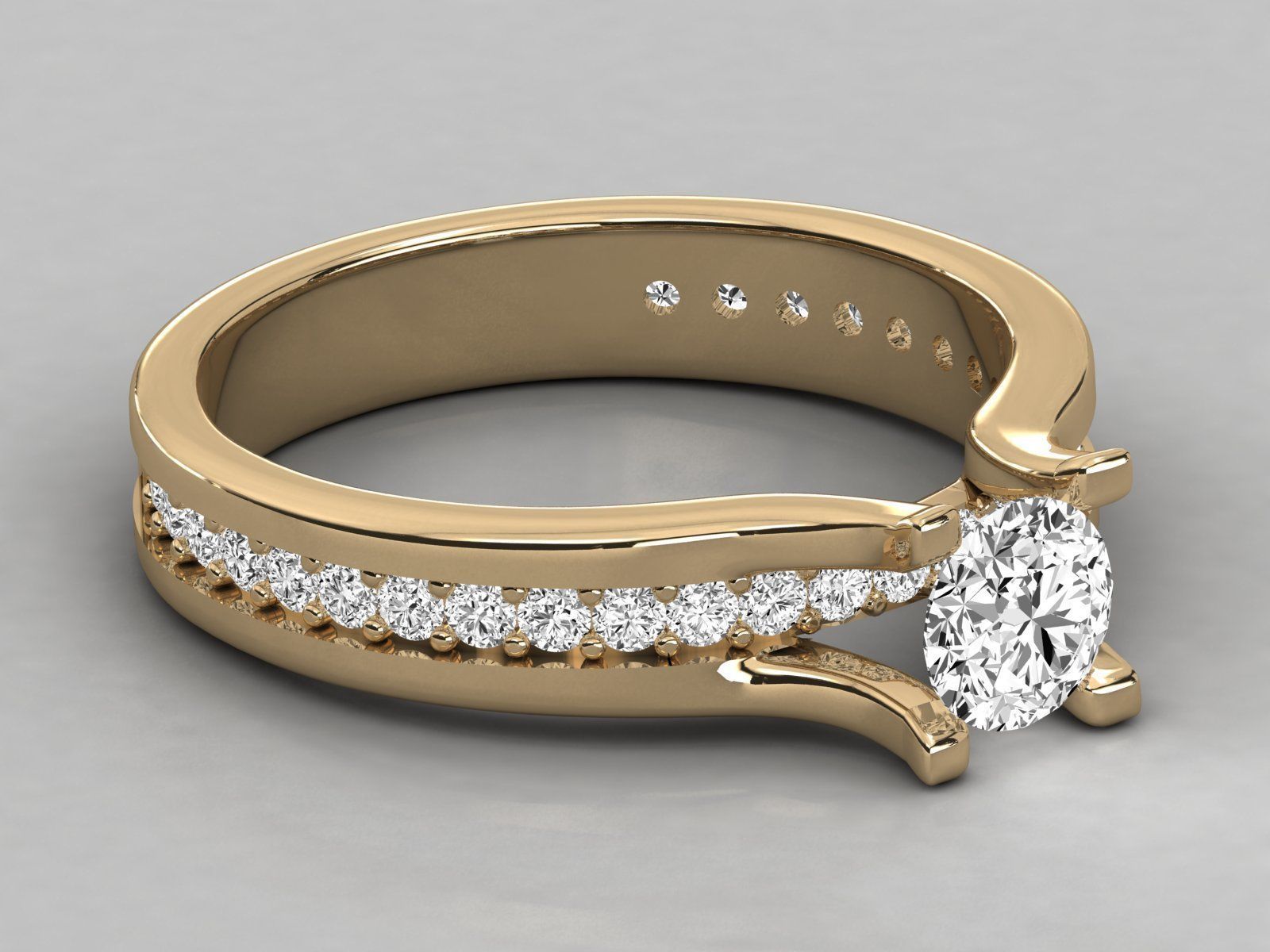 Women solitaire ring 3dm stl render detail 3D print model_8