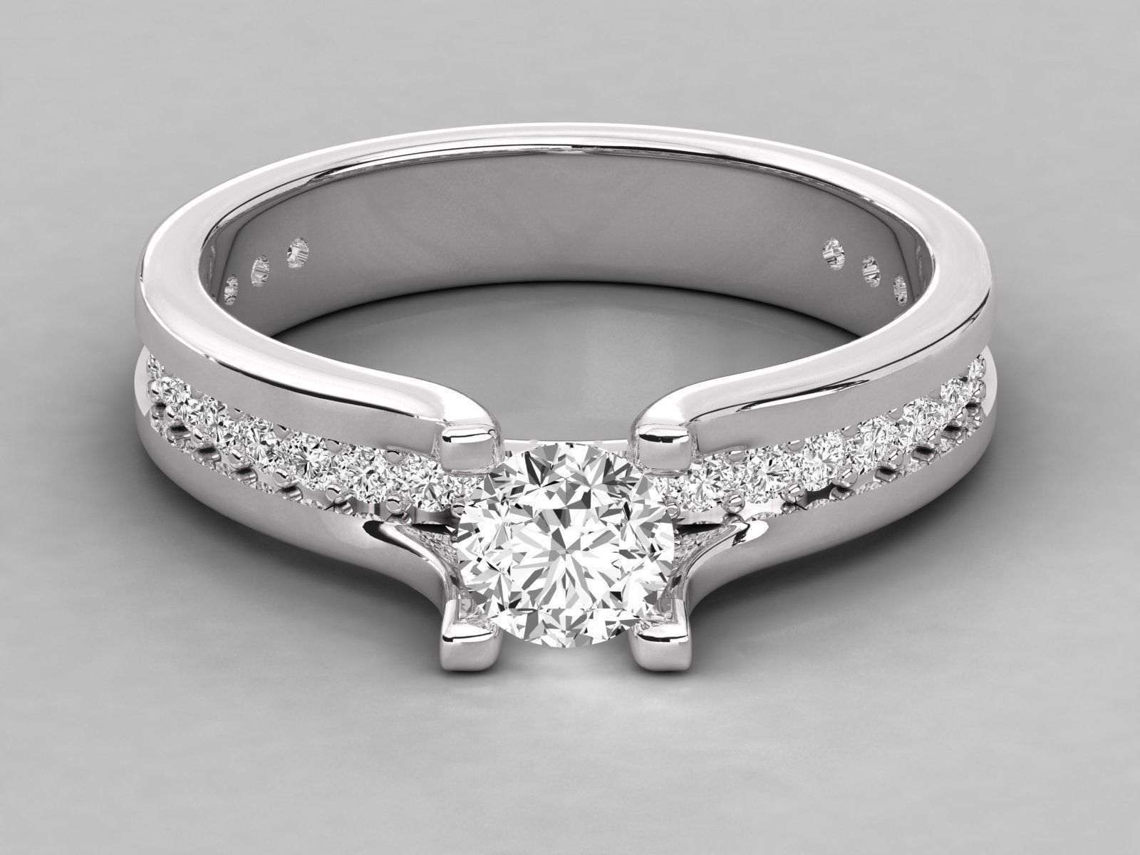Women solitaire ring 3dm stl render detail 3D print model_7