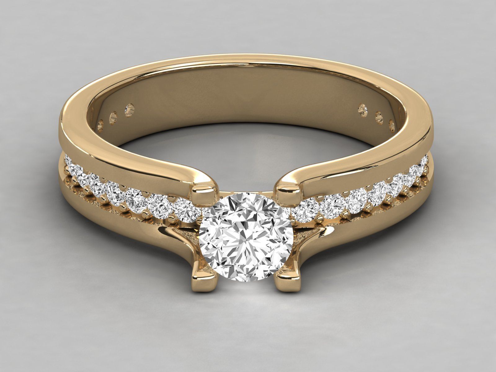 Women solitaire ring 3dm stl render detail 3D print model_10