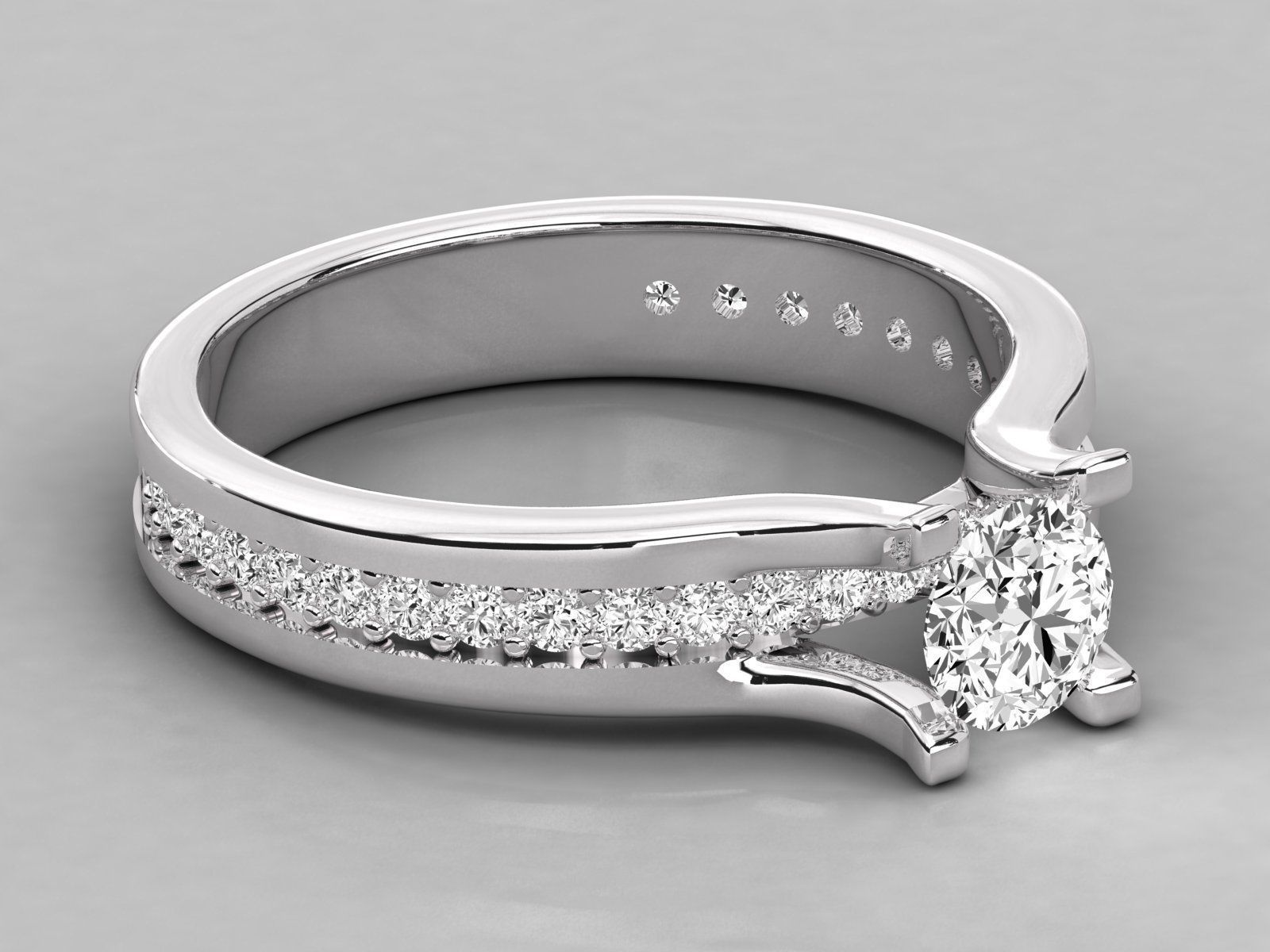 Women solitaire ring 3dm stl render detail 3D print model_4