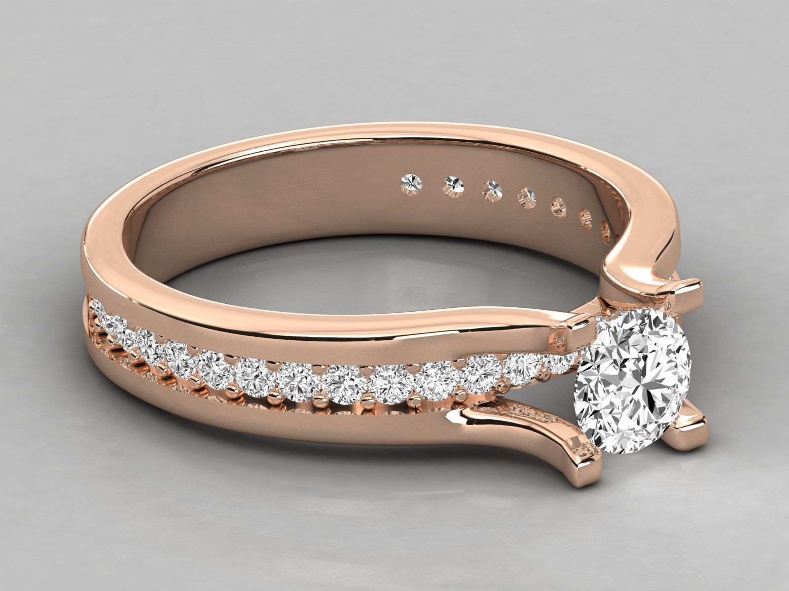 Women solitaire ring 3dm stl render detail 3D print model_1