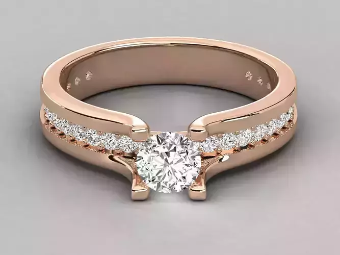 Women solitaire ring 3dm stl render detail 