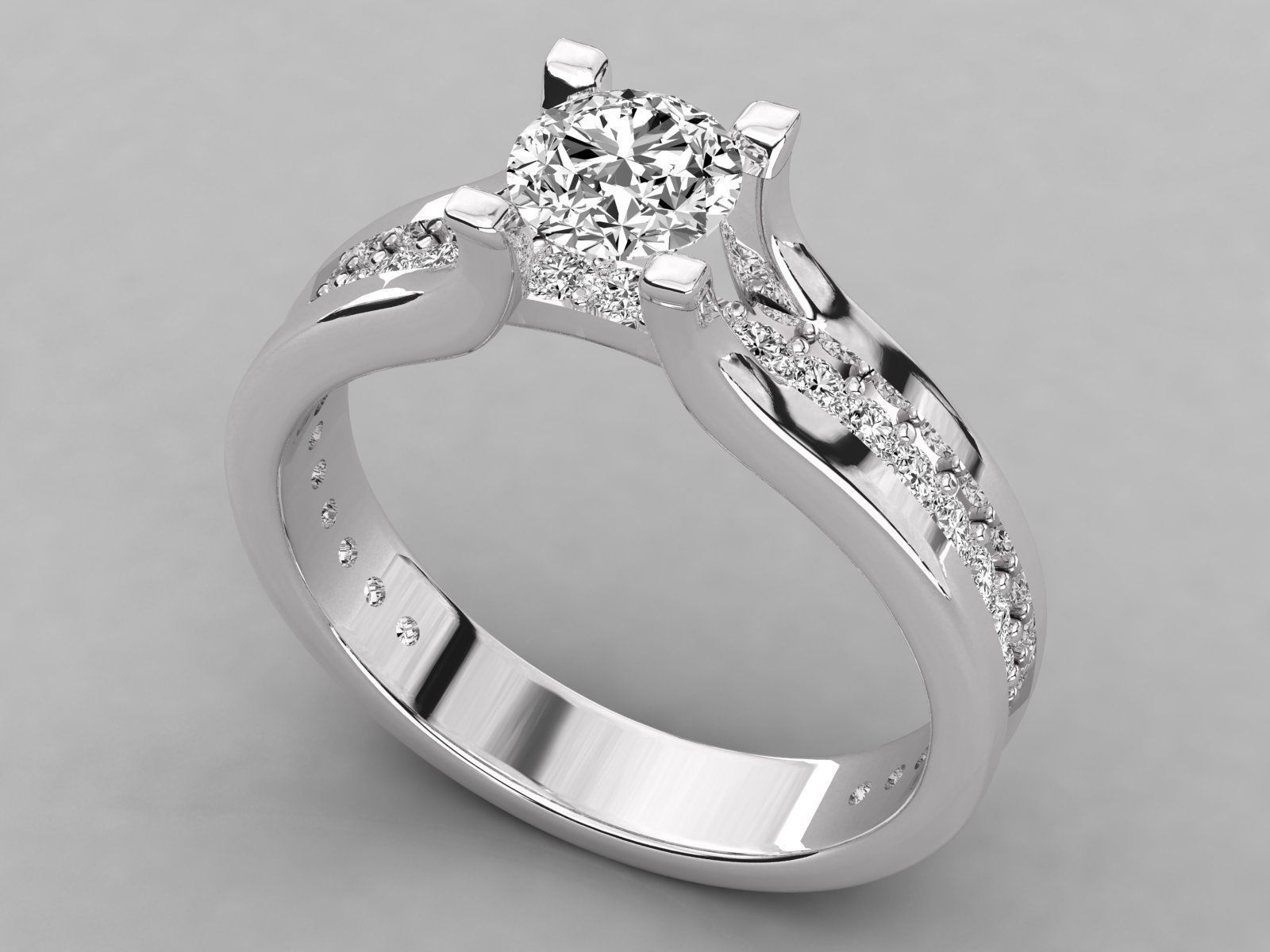 Women solitaire ring 3dm stl render detail 3D print model_6
