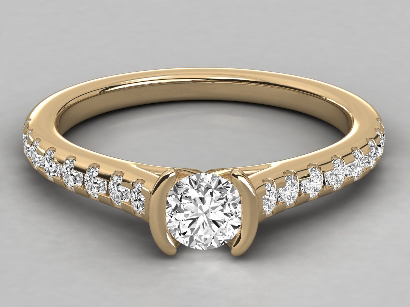 Women solitaire ring 3dm stl render detail  3D print model_9