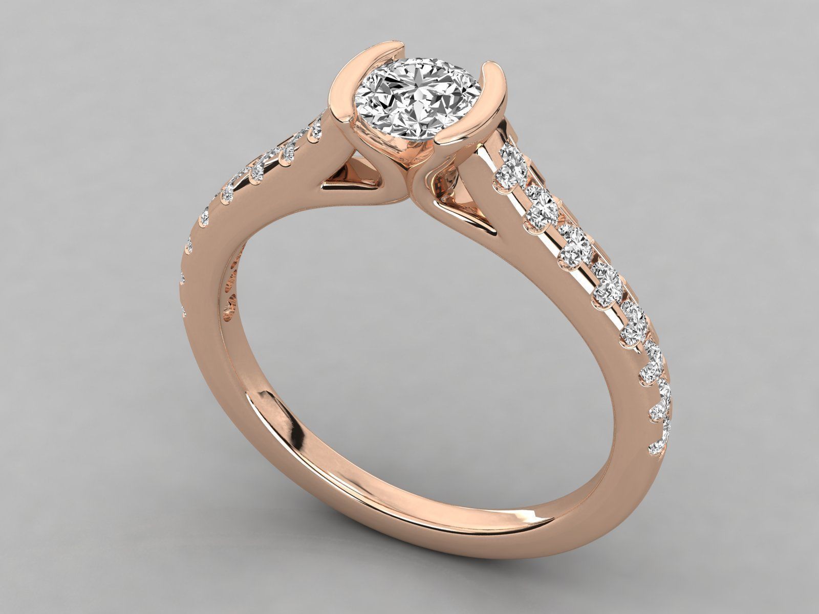 Women solitaire ring 3dm stl render detail  3D print model_2