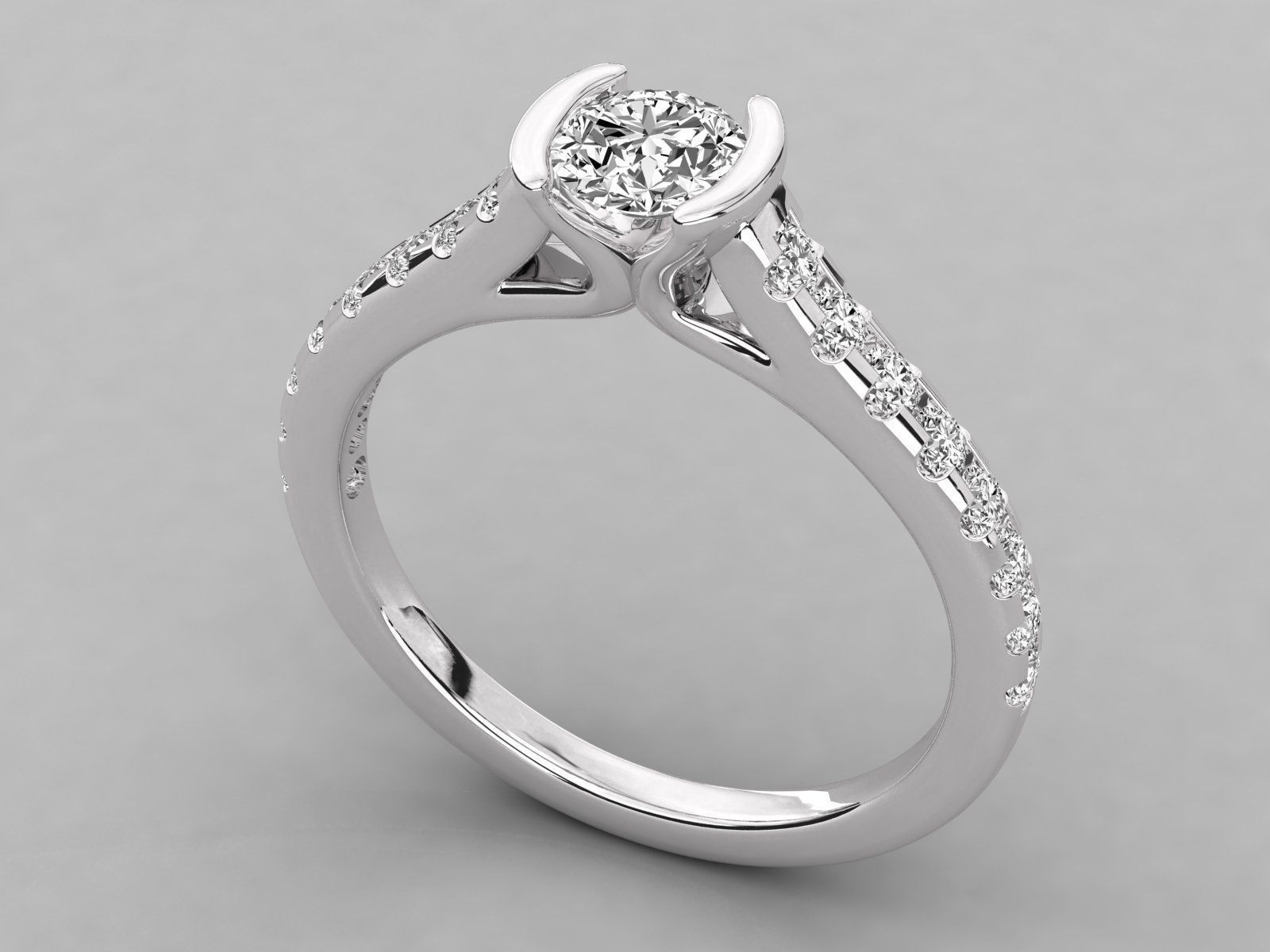 Women solitaire ring 3dm stl render detail  3D print model_5