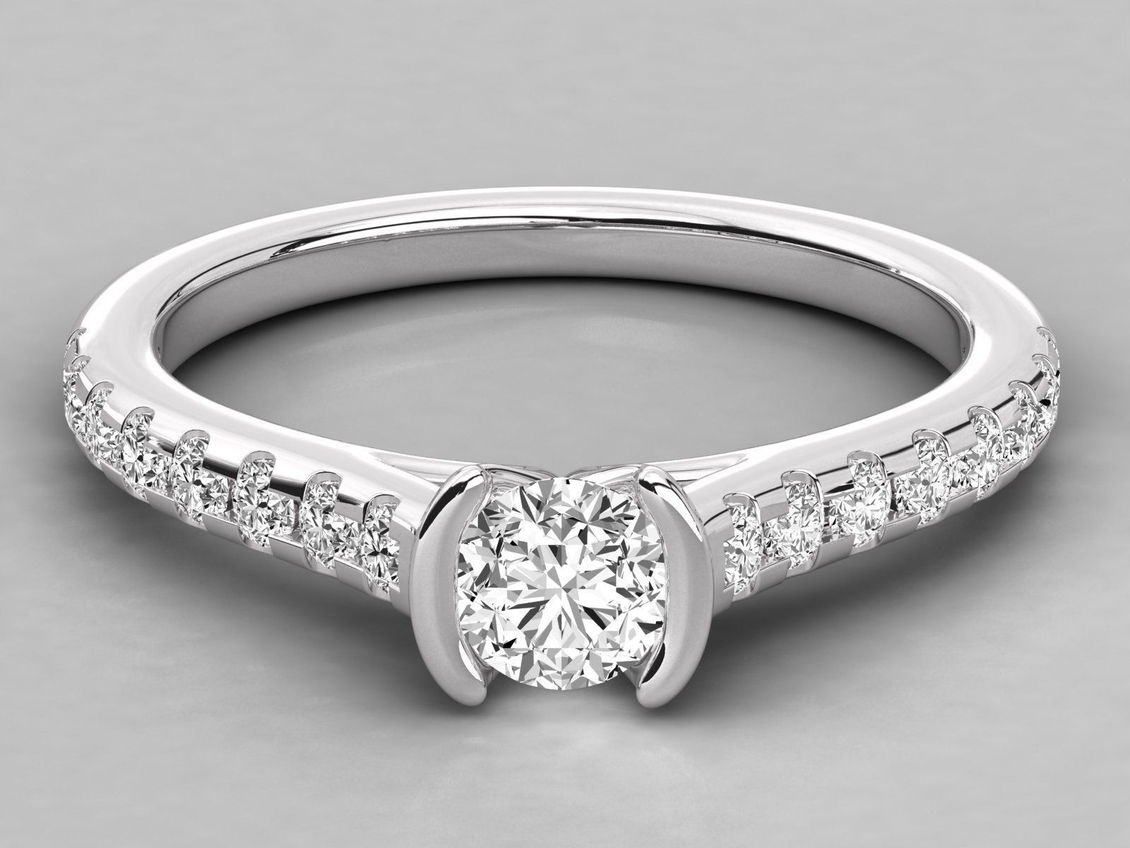 Women solitaire ring 3dm stl render detail  3D print model_6