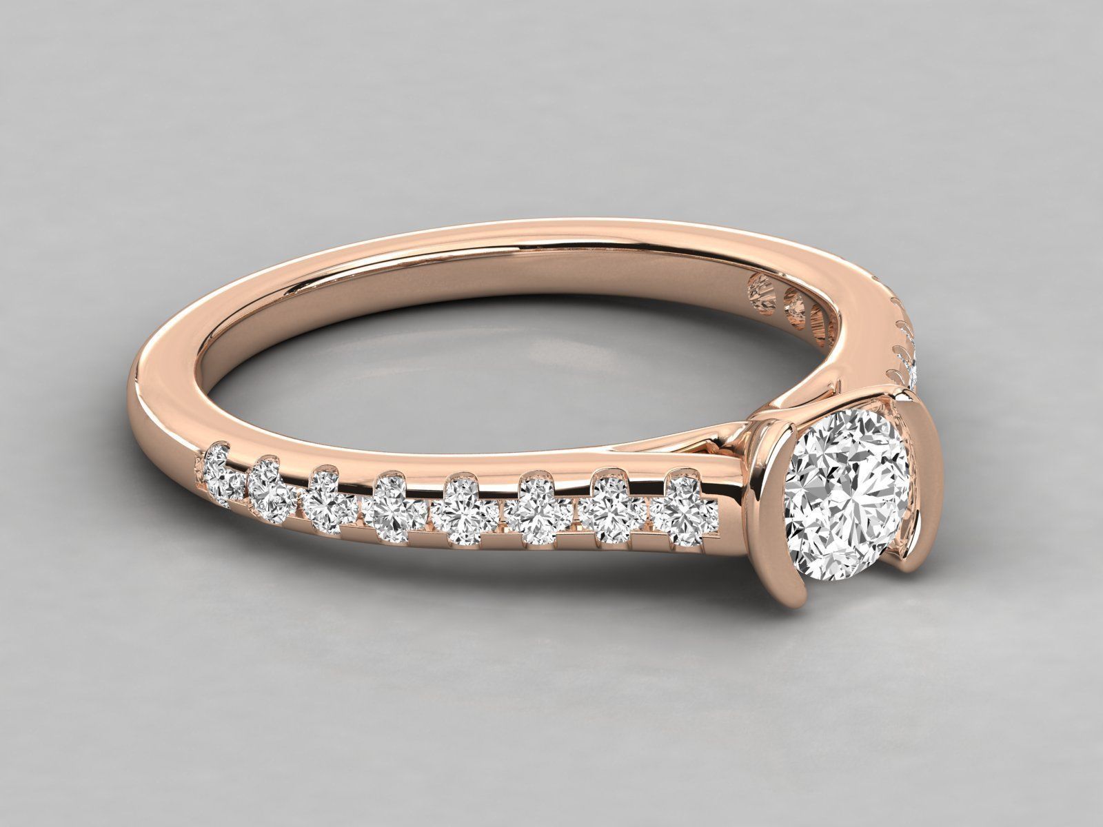 Women solitaire ring 3dm stl render detail  3D print model_1