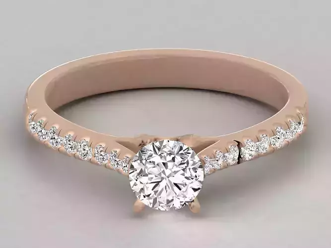 Women solitaire ring 3dm stl render detail 