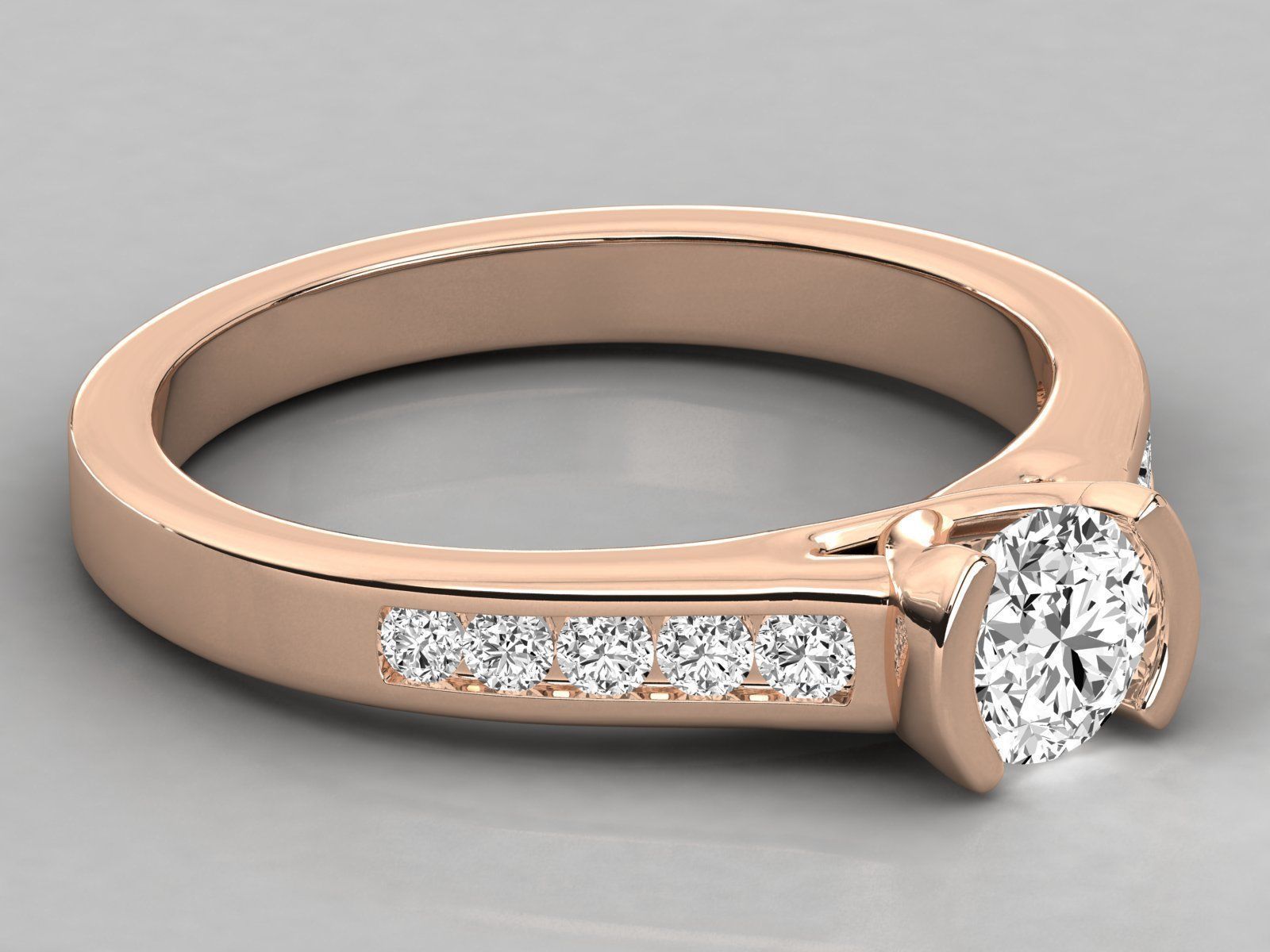 Women solitaire ring 3dm stl render detail  3D print model_1