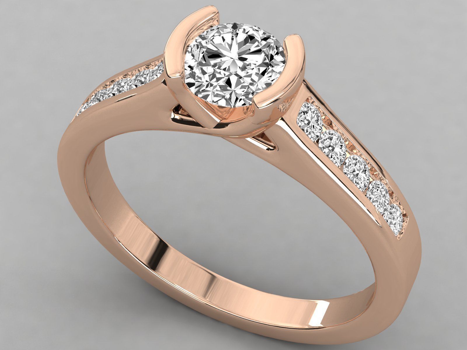 Women solitaire ring 3dm stl render detail  3D print model_3