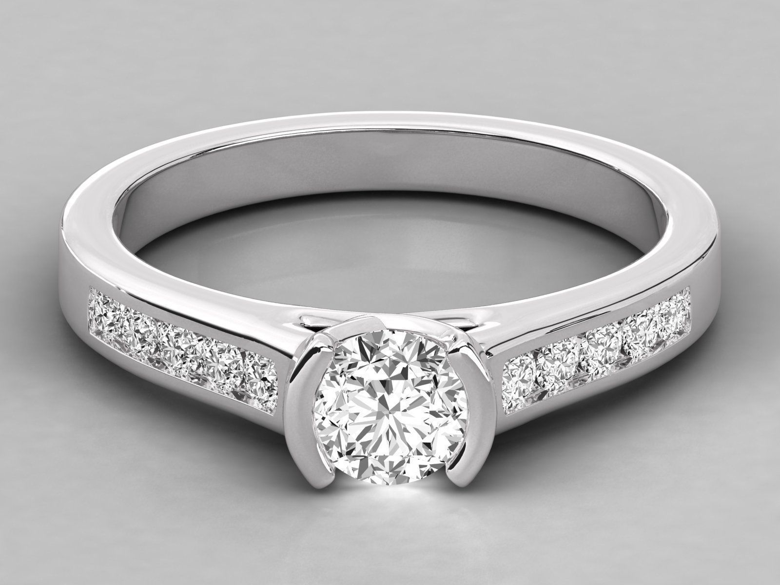 Women solitaire ring 3dm stl render detail  3D print model_7