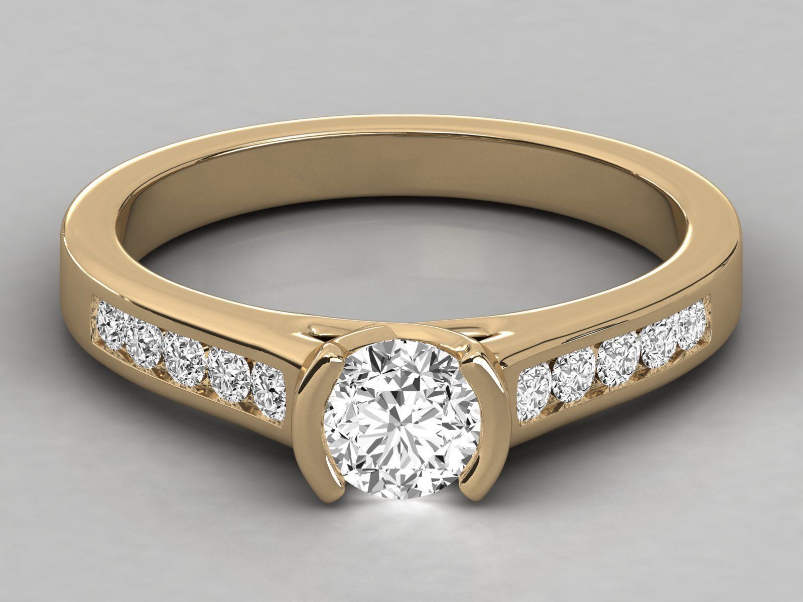 Women solitaire ring 3dm stl render detail  3D print model_10