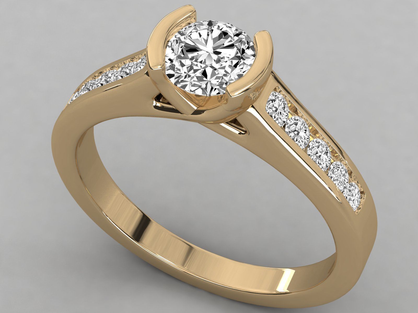 Women solitaire ring 3dm stl render detail  3D print model_9