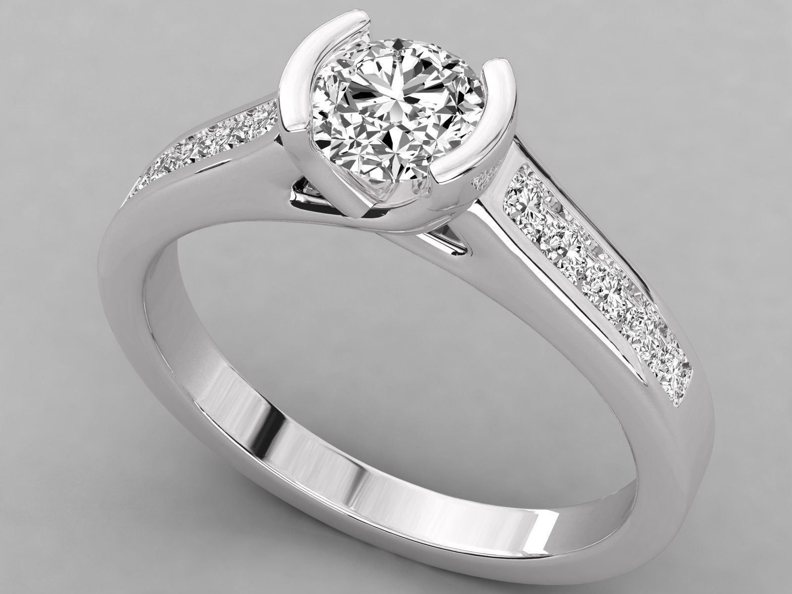 Women solitaire ring 3dm stl render detail  3D print model_6