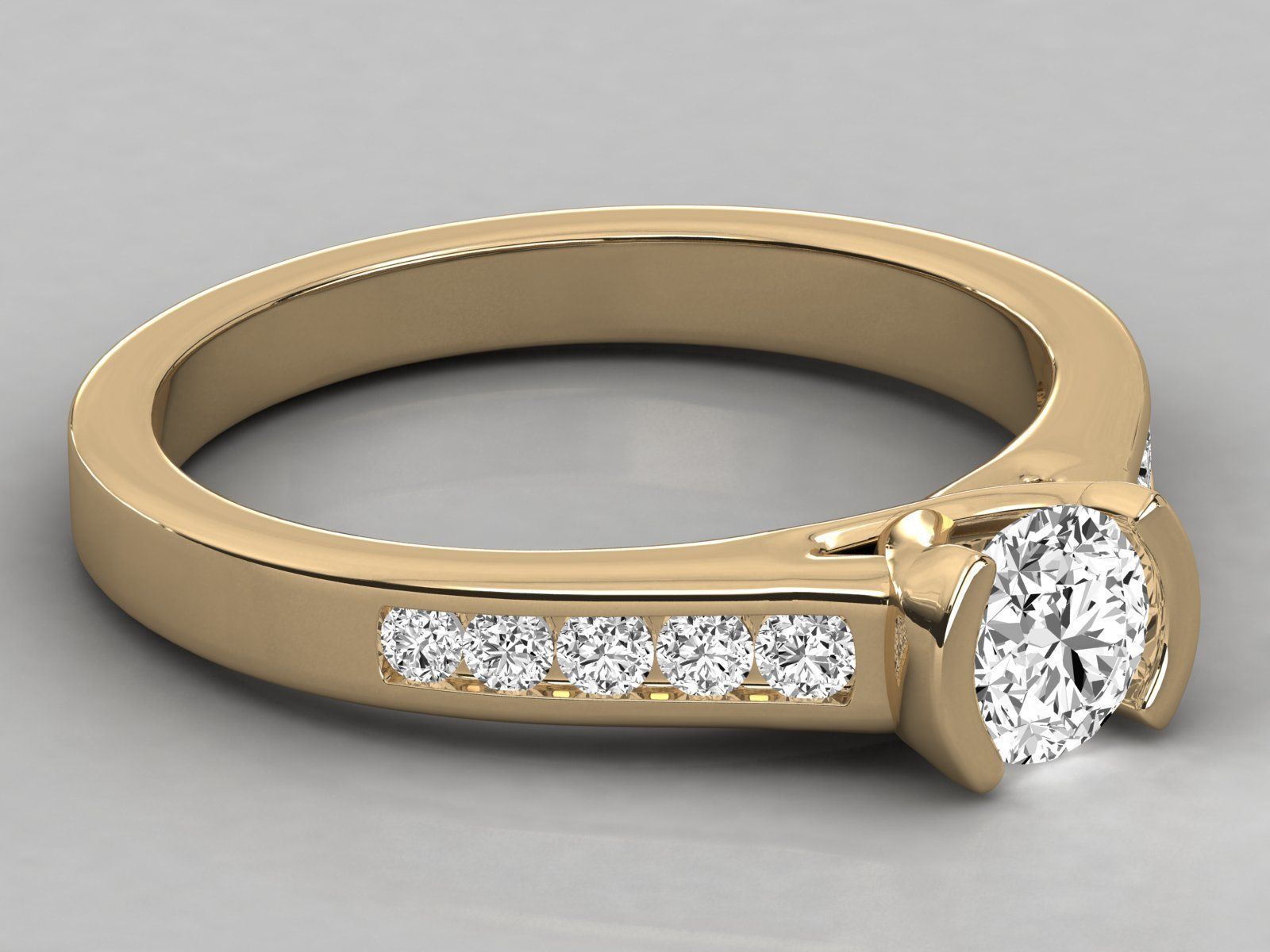 Women solitaire ring 3dm stl render detail  3D print model_8